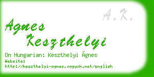 agnes keszthelyi business card